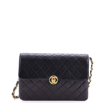Chanel Vintage CC Chain Flap Bag Quilted Lambskin Small