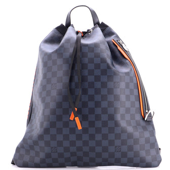 Louis Vuitton Drawstring Backpack Limited Edition Damier Cobalt Race