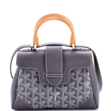 Goyard Saigon Top Handle Bag Coated Canvas with Leather Mini