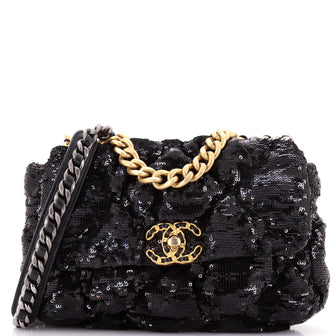 Chanel 19 Flap Bag Quilted Sequins Medium