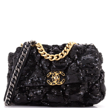 Chanel 19 Flap Bag Quilted Sequins Medium