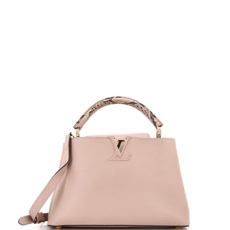 Louis Vuitton Capucines Bag Leather with Python PM