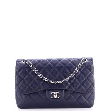 Chanel Classic Double Flap Bag Quilted Caviar Jumbo
