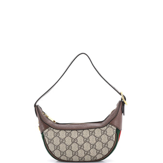 Gucci Ophidia Half Moon Bag GG Coated Canvas Mini