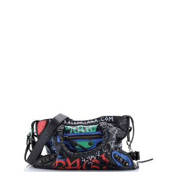 Balenciaga City Graffiti Classic Studs Bag Leather Small