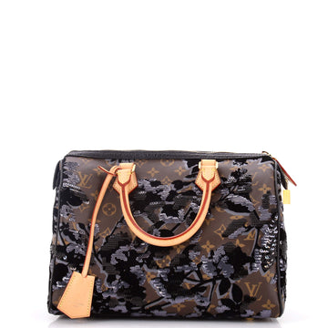 Louis Vuitton Speedy Handbag Fleur De Jais Monogram Canvas 30