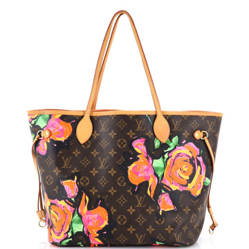 Louis Vuitton Neverfull Tote Limited Edition Monogram Roses MM