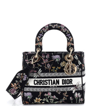Christian Dior Lady D-Lite Bag Embroidered Canvas Medium