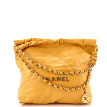 Chanel 22 Chain Hobo Quilted Calfskin Small