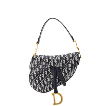 Christian Dior Saddle Handbag Oblique Canvas Medium