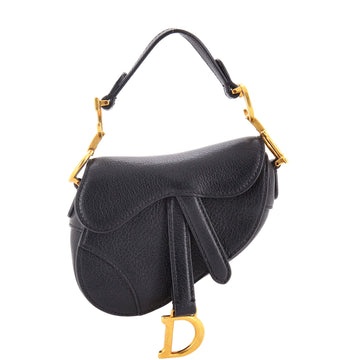 Christian Dior Saddle Handbag Leather Micro