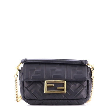 Fendi Baguette NM Bag Zucca Embossed Leather Mini