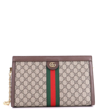 Gucci Ophidia Chain Shoulder Bag GG Coated Canvas Medium