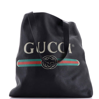 Gucci Logo Tote Printed Leather Large