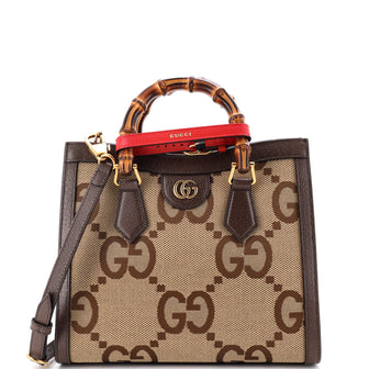 Gucci Diana NM Bamboo Handle Tote Jumbo GG Canvas Small