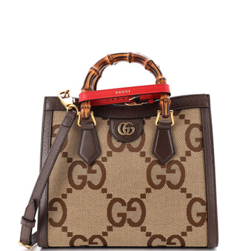 Gucci Diana NM Bamboo Handle Tote Jumbo GG Canvas Small