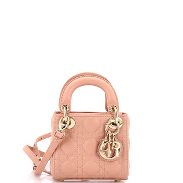 Christian Dior Lady Dior Bag Cannage Quilt Lambskin Micro