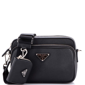 Prada Front Pocket Camera Bag Saffiano Leather Small