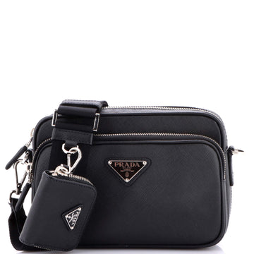 Prada Front Pocket Camera Bag Saffiano Leather Small