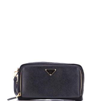 Prada Double Zip Camera Bag Tessuto and Saffiano Leather Mini