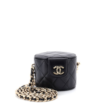 Chanel Resin Elegant Chain Tubular Vanity Case Quilted Lambskin Mini
