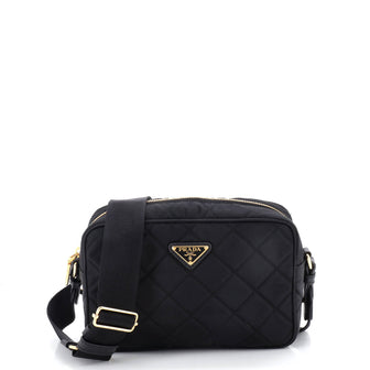 Prada Camera Bag Quilted Tessuto Small