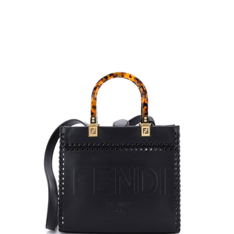 Fendi Sunshine Shopper Tote Whipstitch Leather Small