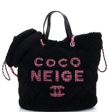 Chanel Coco Neige Shopping Tote Quilted Shearling Large
