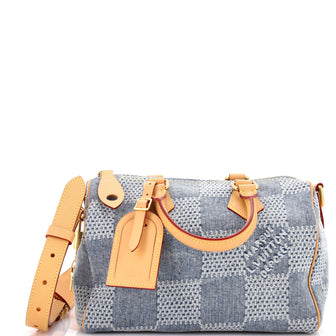 Louis Vuitton Speedy Bandouliere Bag 3D Damier Giant Denim 25