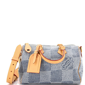 Louis Vuitton Speedy Bandouliere Bag 3D Damier Giant Denim 25