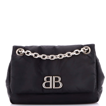 Balenciaga Monaco Chain Flap Shoulder Bag Nylon Mini