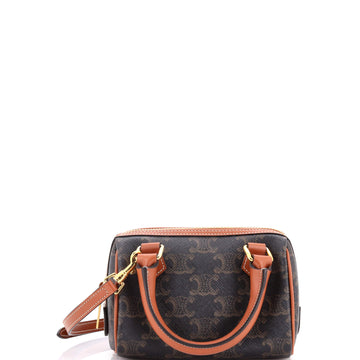 Celine Boston Bag Triomphe Coated Canvas Mini