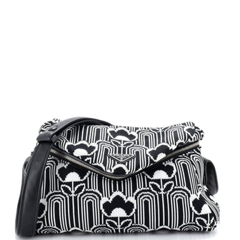 Prada Signaux Shoulder Bag Jacquard Knit Medium