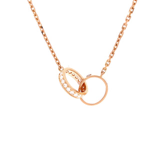 Cartier Love Interlocking Necklace 18K Rose Gold with Diamonds