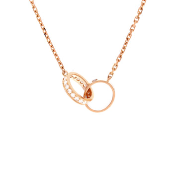 Cartier Love Interlocking Necklace 18K Rose Gold with Diamonds