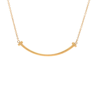 Tiffany & Co. T Smile Pendant Necklace 18K Yellow Gold Small