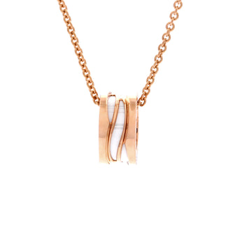 Bvlgari B.Zero1 Design Legend Zaha Hadid Pendant Necklace 18K Rose Gold with Ceramic