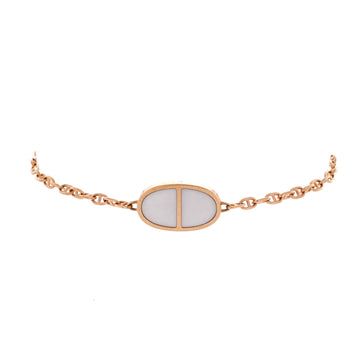 Hermes Chaine d'Ancre Verso Bracelet 18K Rose Gold with Ceramic