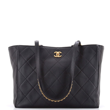 Chanel Chain Strap Shopping Tote Quilted Calfskin Large