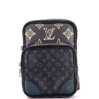 Louis Vuitton Amazone Sling Bag Patchwork Monogram Eclipse Canvas and Printed Leather