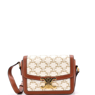 Celine Triomphe Shoulder Bag Triomphe Coated Canvas Teen