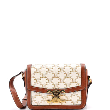 Celine Triomphe Shoulder Bag Triomphe Coated Canvas Teen