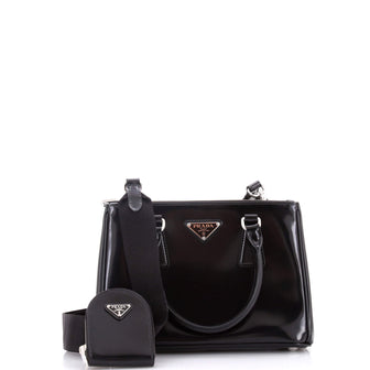 Prada Galleria Double Zip Tote Spazzolato Leather Small