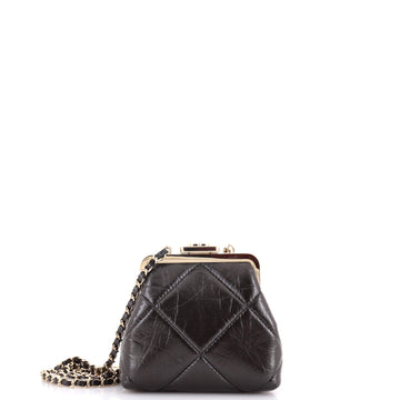 Chanel CC Kisslock Frame Clutch with Chain Quilted Lambskin Mini