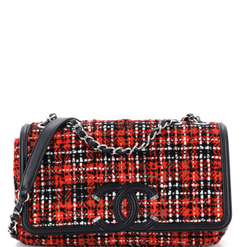 Chanel Filigree Flap Bag Quilted Tweed Medium