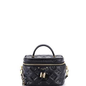 Louis Vuitton Vanity Handbag Monogram Embossed Lambskin PM