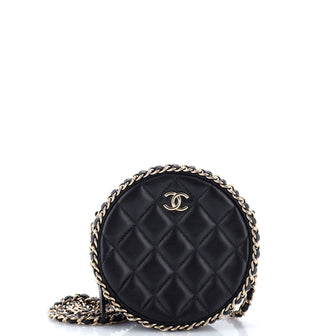 Chanel Chain Around Round Clutch with Chain Quilted Lambskin