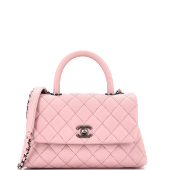 Chanel Coco Top Handle Bag Quilted Caviar Mini