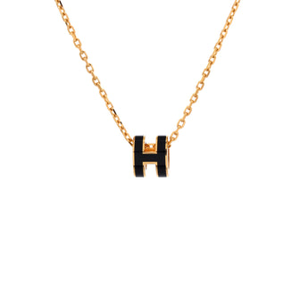 Hermes Pop H Pendant Chain Necklace Metal and Enamel Mini