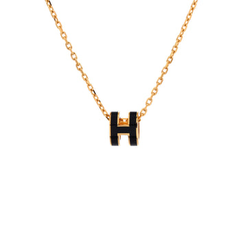 Hermes Pop H Pendant Chain Necklace Metal and Enamel Mini